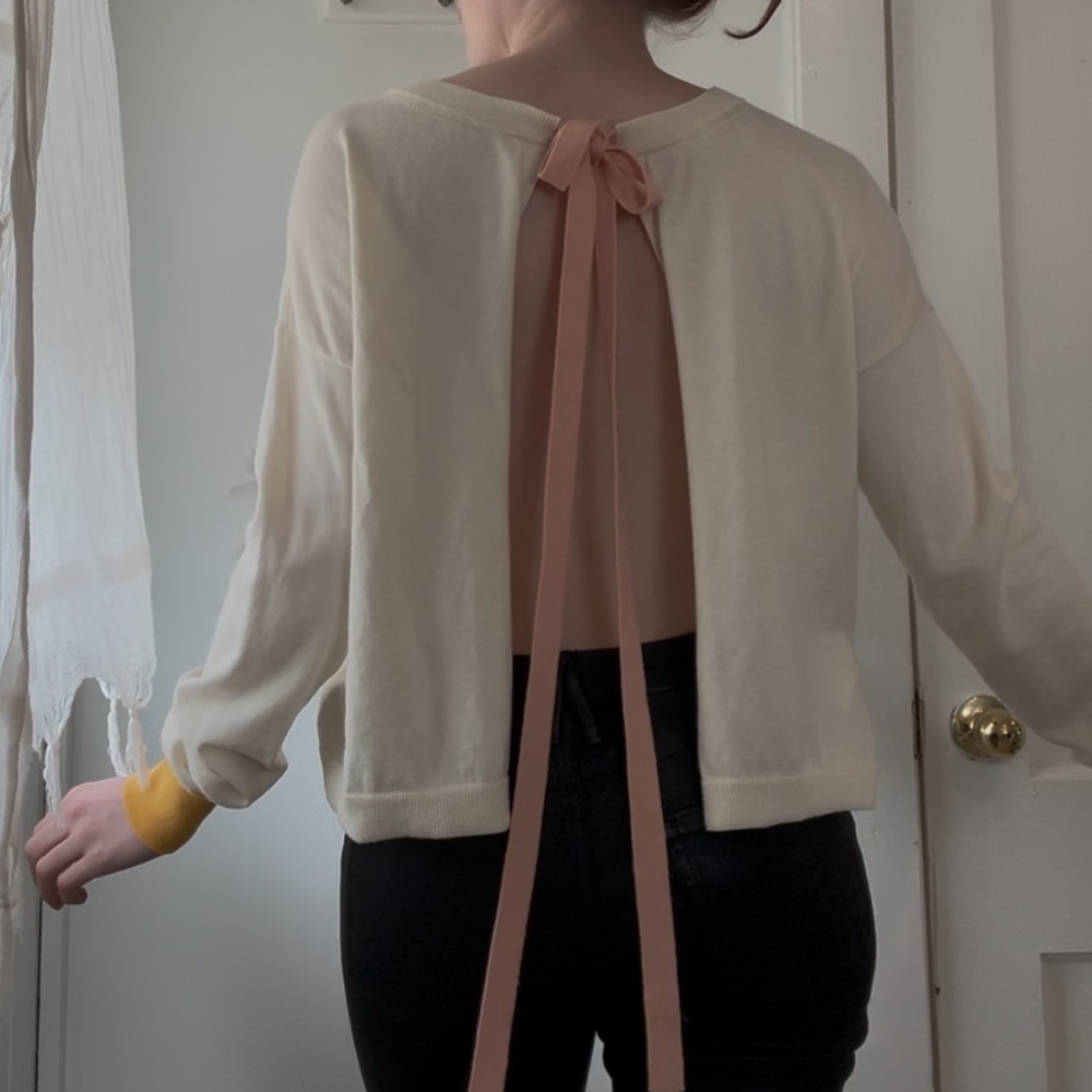 MARNI Open back cashmere sweater with bow